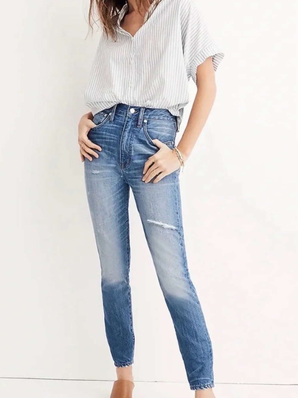Madewell Rigid Skinny Jeans in Classic Blue Denim